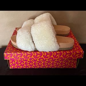 Tory Burch shearling slide